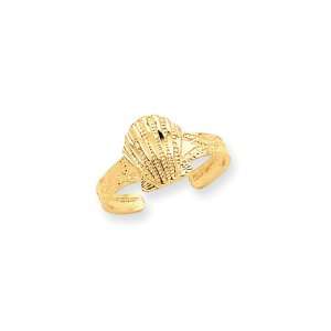  Scallop Shell Toe Ring in 14 Karat Gold Jewelry