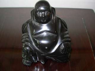 Pound Hand Carved Black Onyx Sitting Buddha  