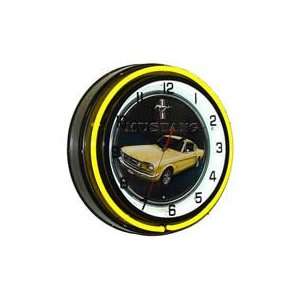  Ford Mustang, Neon Clock, Bright Double 18 inch Neon 