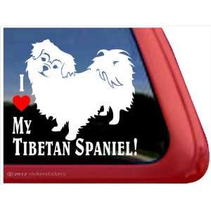  I Love My Tibetan Spaniel ~ Tibetan Spaniel Vinyl Window 