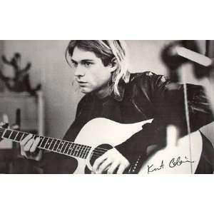   : Kurt Cobain Guitar Subway Giant Poster B/w 40 X 55 Home & Kitchen