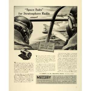  1941 Ad PR Mallory Space Suits Stratosphere Radio WWII 