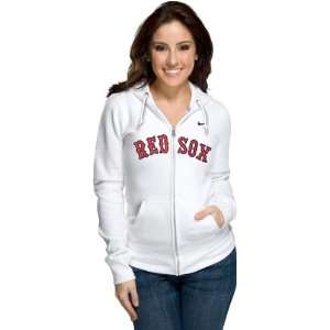  Boston Red Sox Womens Nike White Classic Full Zip Hooded 