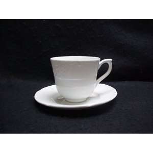  JOHNSON BROTHERS CUP & SAUCER RICHMOND WHITE Everything 