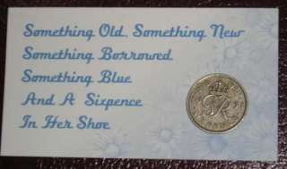 Something Blue Swarovski Brides Silver Anklet & Sixpence  