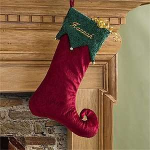   Christmas Stockings   Burgundy Harlequin Holiday