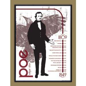  Important Authors Framed Edgar Allan Poe Educational 