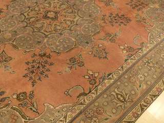 10x13 Handmade Muted Antique Persian Tabriz Wool Rug  