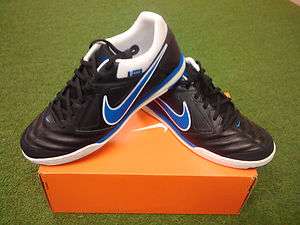 Nike5 Gato LTR Leather Indoor Soccer Sala Futsal Shoe Black/Blue New 