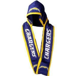   NFL San Diego Chargers Navy Blue Hooded Knit Scarf: Sports & Outdoors