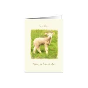  to my Son, Christian Easter card, John 129, lamb Card 