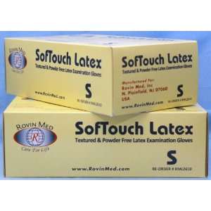  SofTouch Latex Exam Glove, Powder Free, SM, 100/Box 