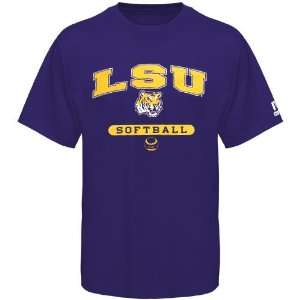   Russell LSU Tigers Purple Softball T shirt
