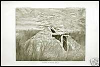 1895 Print NAVAHO Indian Hogan CANYON DE CHELLY 84  