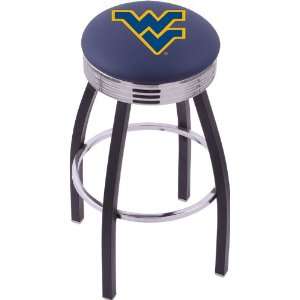 West Virginia University Steel Stool with 2.5 Ribbed Ring Logo Seat 