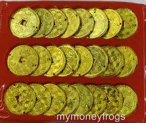   SET Feng Shui Chinese Asian GOLD GOLDEN Money Coins Lucky Charms NEW