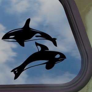  Orca Killer Whales Black Decal Car Truck Window Sticker 