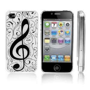 Transparent Snap On Clear iPhone Cover Case for 4/4S iPhone   G clef 