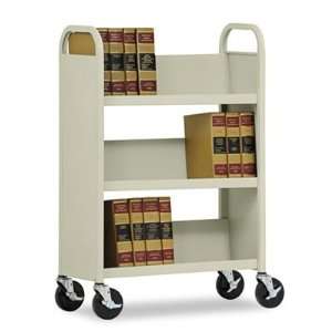  Metal Box Single Sided Book Cart, 3 Shelf, 32W X 13D X 46 