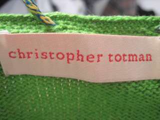 CHRISTOPHER TOTMAN Green Knit 3 Piece Skirt Top Set S  