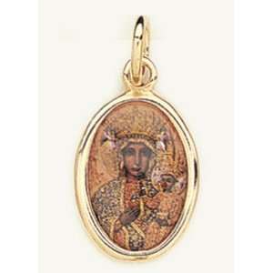    Gold Plated Religious Medal   Our Lady of Czestochowa Jewelry