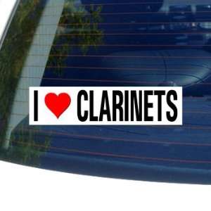  I Love Heart CLARINETS   Window Bumper Sticker: Automotive
