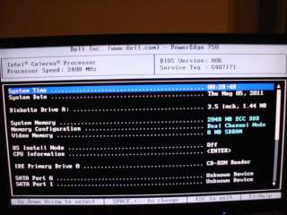 Dell Power Edge 750 2.4 W/ 2GB RAM 80GB HDD CD ROM Flpy  