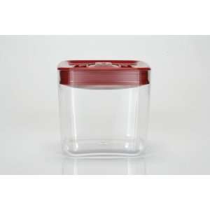  Click Clack Cube 2 Quart Storage Container with Red Lid 