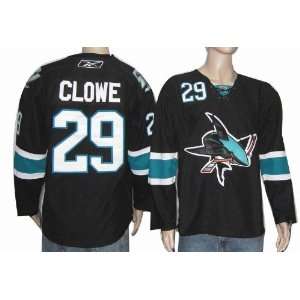 New San Jose Sharks Jersey #29 Clowe Black Hockey Jersey Size 48 54 