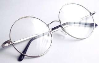 Oversize ROUND Spring Hinge Silver MAN Eyeglass Frame  