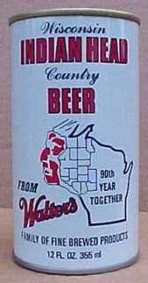 INDIAN HEAD BEER 90th Year Can Walter, WISCONSIN gd1/1+  