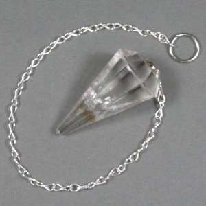  Clear Quartz Crystal Faceted Pendulum   Dowsing Divining 