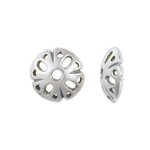  Sterling Silver Circle and Oval Cut Out Design Bead Cap 