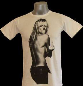 Kate Moss Middle Finger Ladies T shirt Size S, M, L,XL  