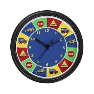   : Construction Vehicles and Road Signs Wall Art Clock: Home & Kitchen