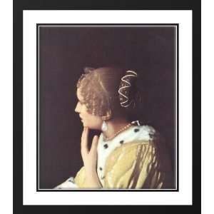  Vermeer, Johannes 20x22 Framed and Double Matted Lady with 