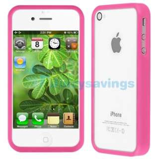 Bumper Pink Shinny TPU Rubber Gel Case Cover+PRIVACY Protector for 