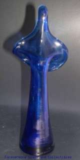 Unusual Cobalt Blue Jack in the Pulpit Vase JIP  
