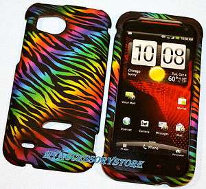   Rezound Zebra Colorful Rubberized Hard Shell Phone Case Cover  