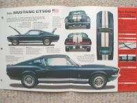 FORD SHELBY MUSTANG GT500/GT 500 SPEC SHEET:1967,1968,  