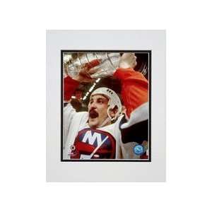  Bryan Trottier Holding Stanley Cup Double Matted 8Ó x 