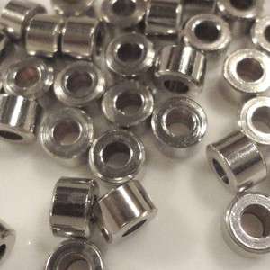 50 Cylinder Shaped Greek Metal Beads (#020 Silver)  