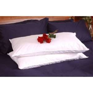 King Size Set of 2 White Goose Feather and Down Pillows  