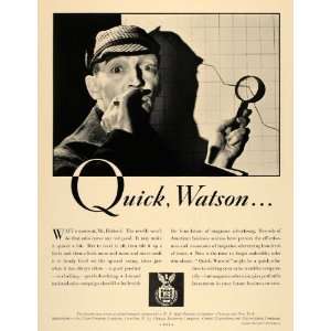 1933 Ad W. F. Hall Printing Advertising Sherlock Watson   Original 