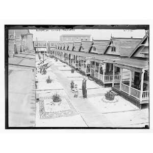  Porches,front lawns of row of bungalows,Rockaway,N.Y.