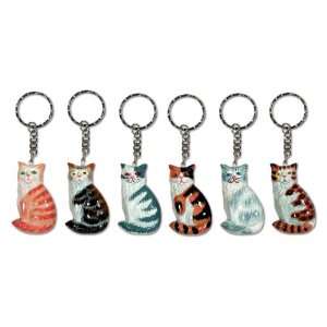 Wholesale Pack Handpainted Assorted Cat Keychain (Set Of 