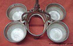 ROGERS SMITH Victorian Etched Condiment Set Silverplate  