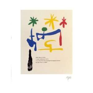   : Illustrated Poems Parler Seul by Joan Miro, 18x24: Home & Kitchen