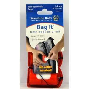  Sunshine Kids Bag It Trash Bag Dispenser, 12 Bags Per Roll 