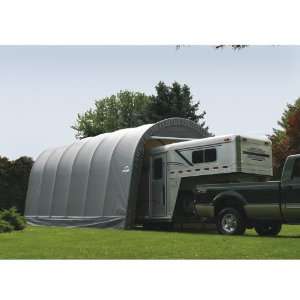   14 x 28 x 12 Round Style Shelter, Grey Cover Patio, Lawn & Garden